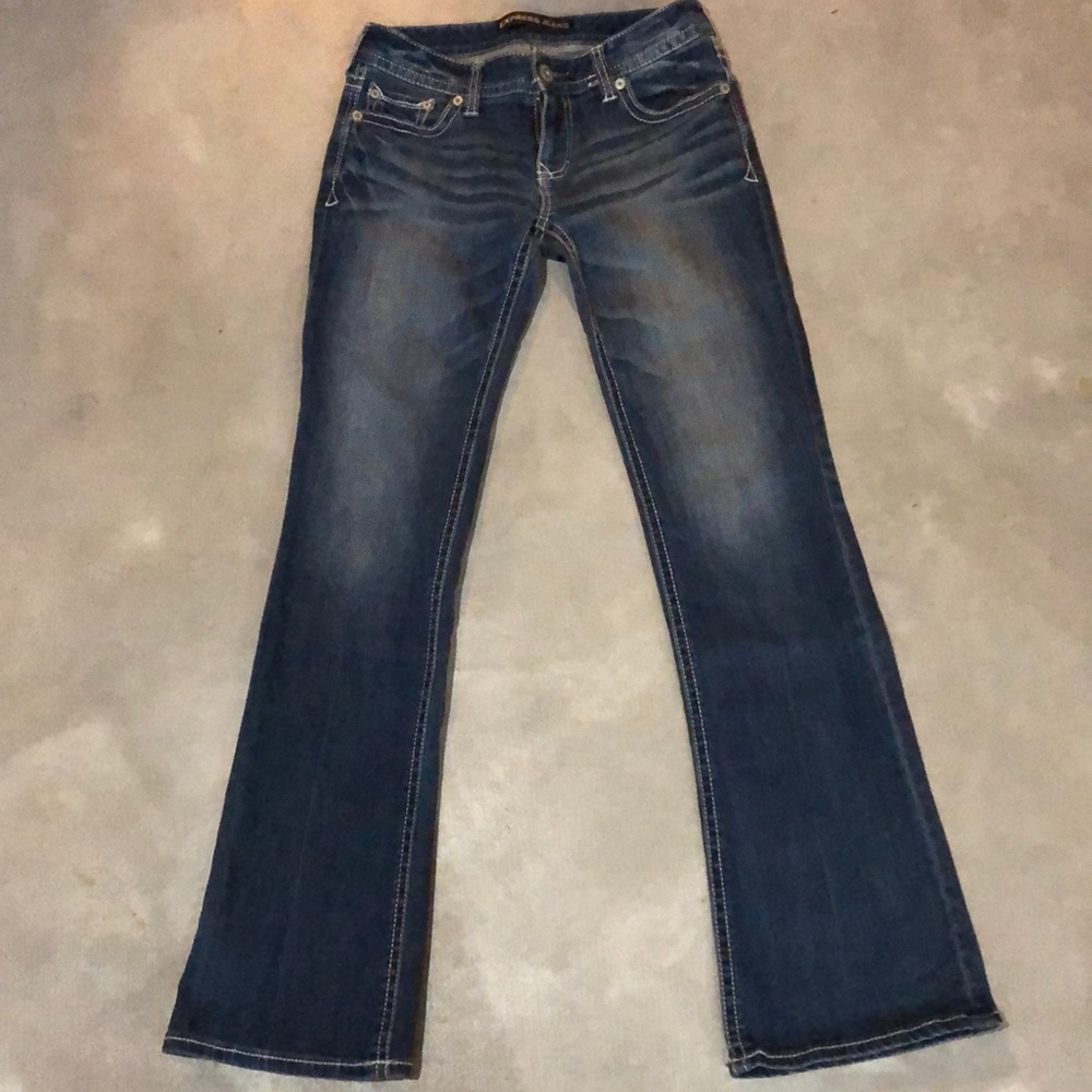 Express Stella Low Rise Boot Cut Jeans